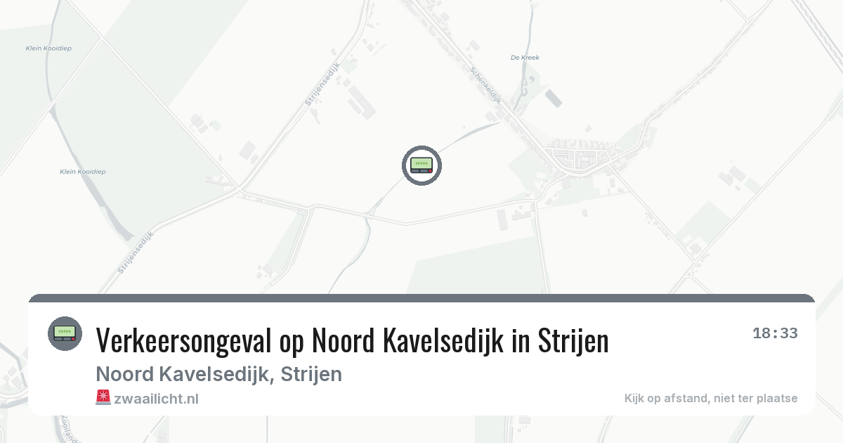 Verkeersongeval op Noord Kavelsedijk in Strijen — 25 feb 2026