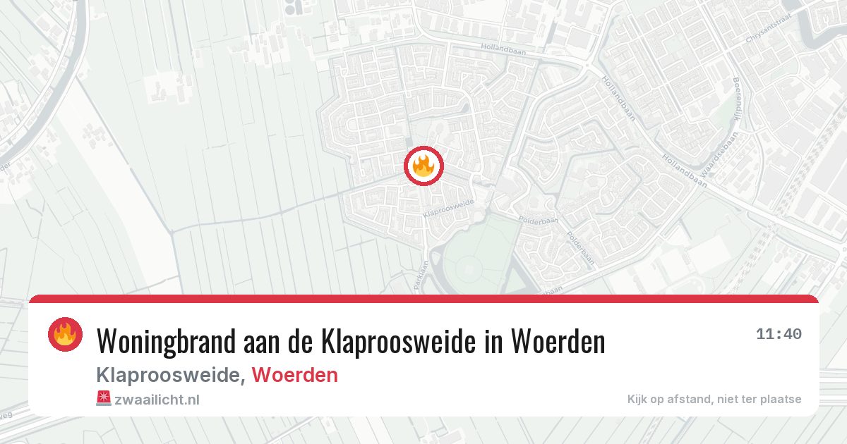 Woningbrand aan de Klaproosweide in Woerden — 27 jul 2026