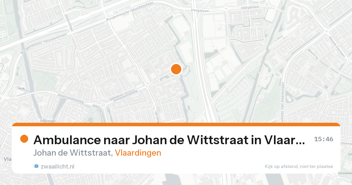 Ambulance naar Johan de Wittstraat in Vlaardingen — 15 aug 2026