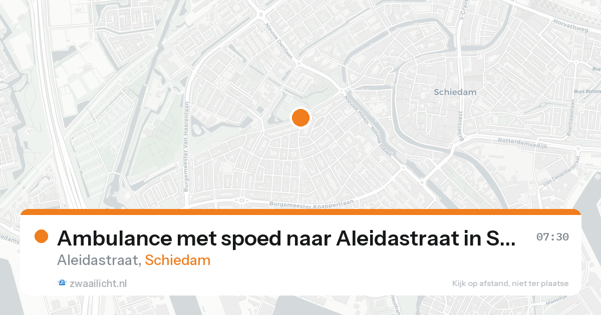 Ambulance met spoed naar Aleidastraat in Schiedam — 25 aug 2026