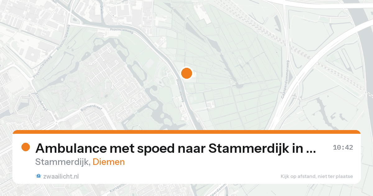 Ambulance met spoed naar Stammerdijk in Diemen — 24 aug 2026