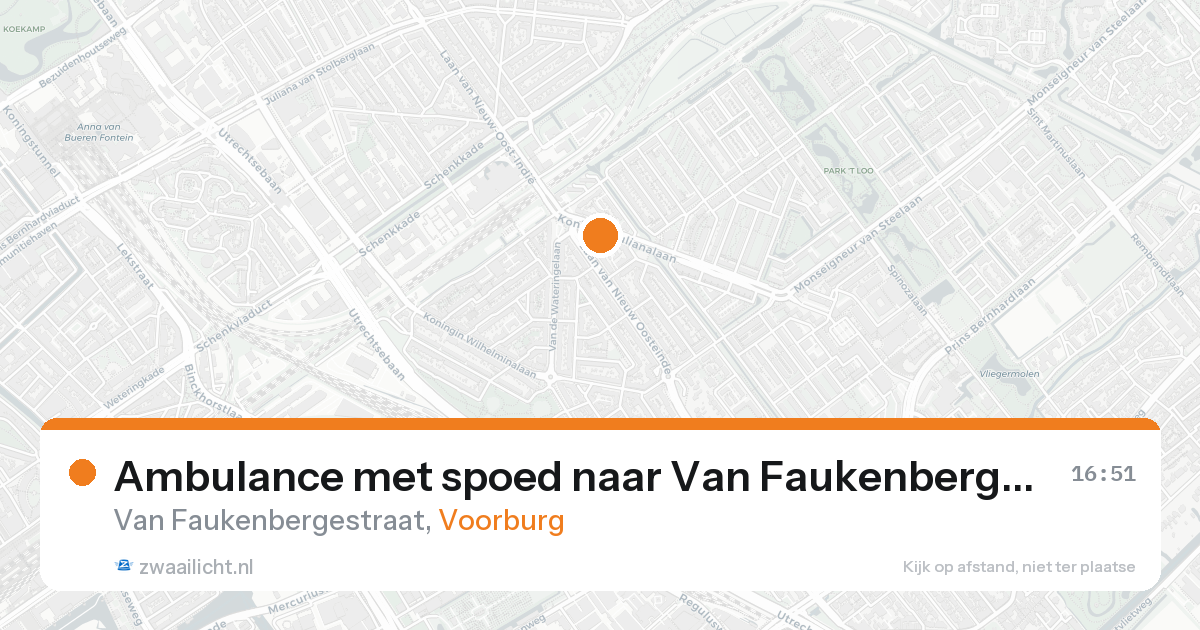 Ambulance met spoed naar Van Faukenbergestraat in Voorburg — 19 aug 2026