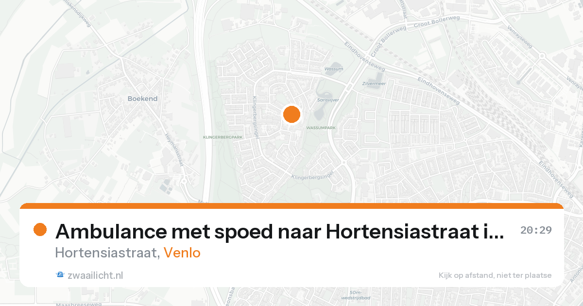 Ambulance met spoed naar Hortensiastraat in Venlo — 15 aug 2026