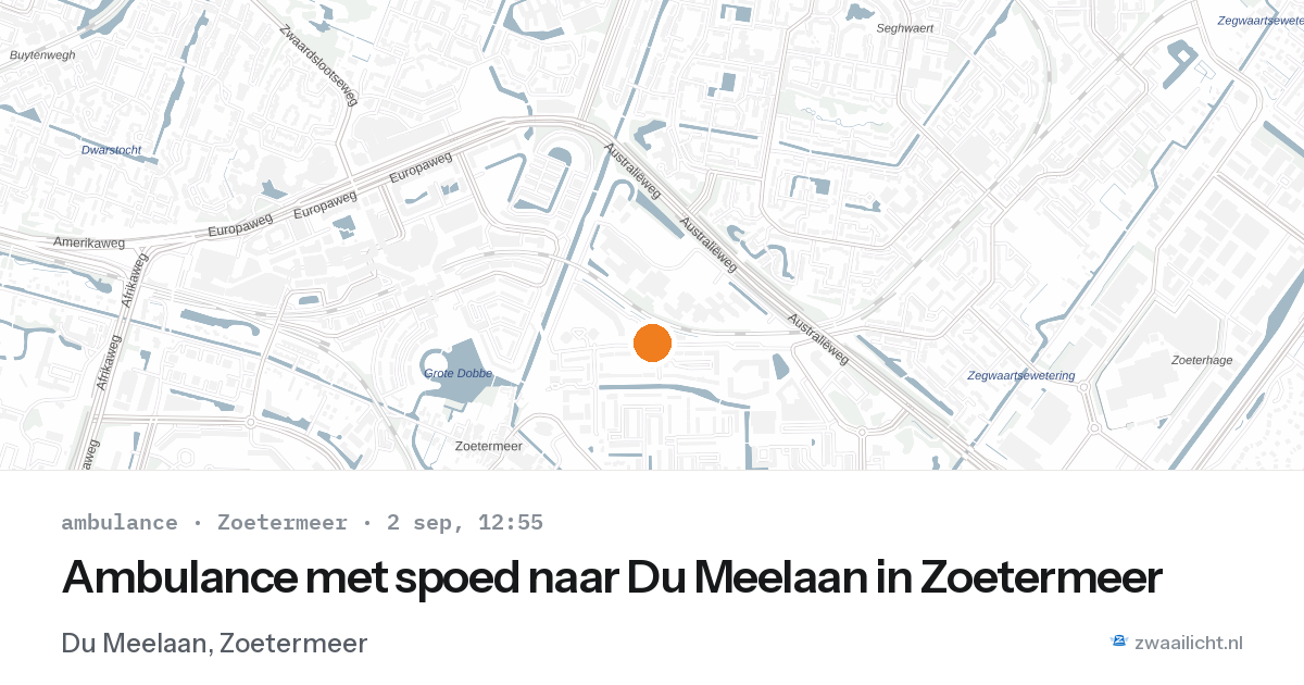 Ambulance met spoed naar Du Meelaan in Zoetermeer — 2 sep 2026