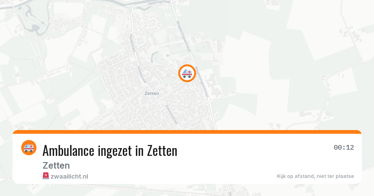 Ambulance ingezet in Zetten — 10 aug 2026