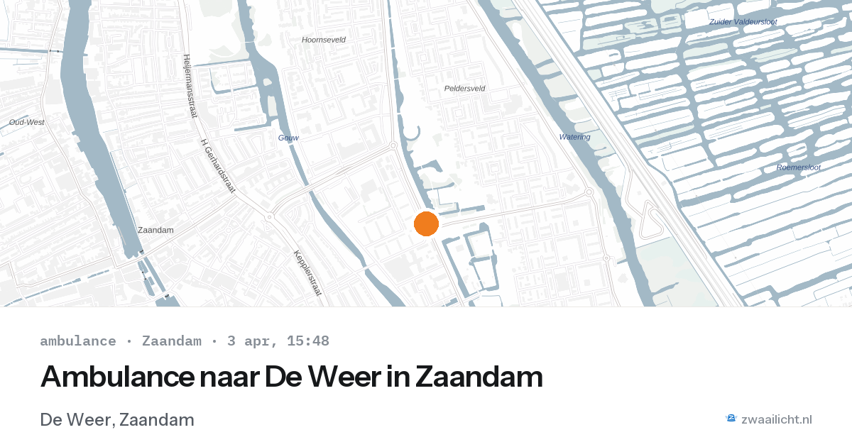 Ambulance naar De Weer in Zaandam — 3 apr 2026