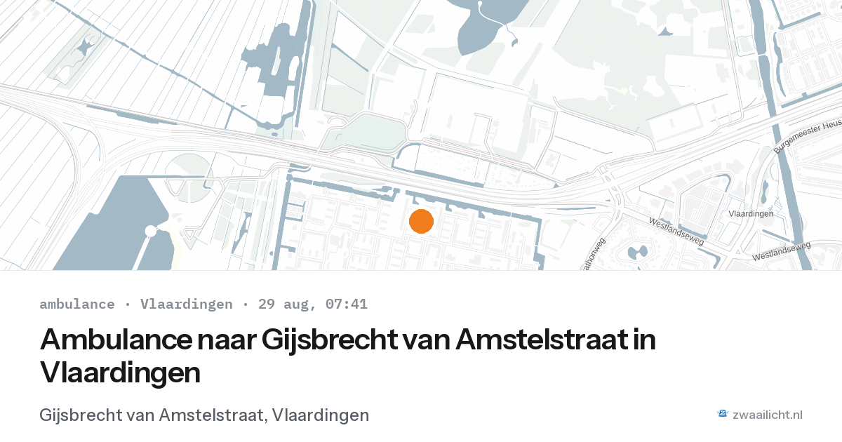 Ambulance naar Gijsbrecht van Amstelstraat in Vlaardingen — 29 aug 2026