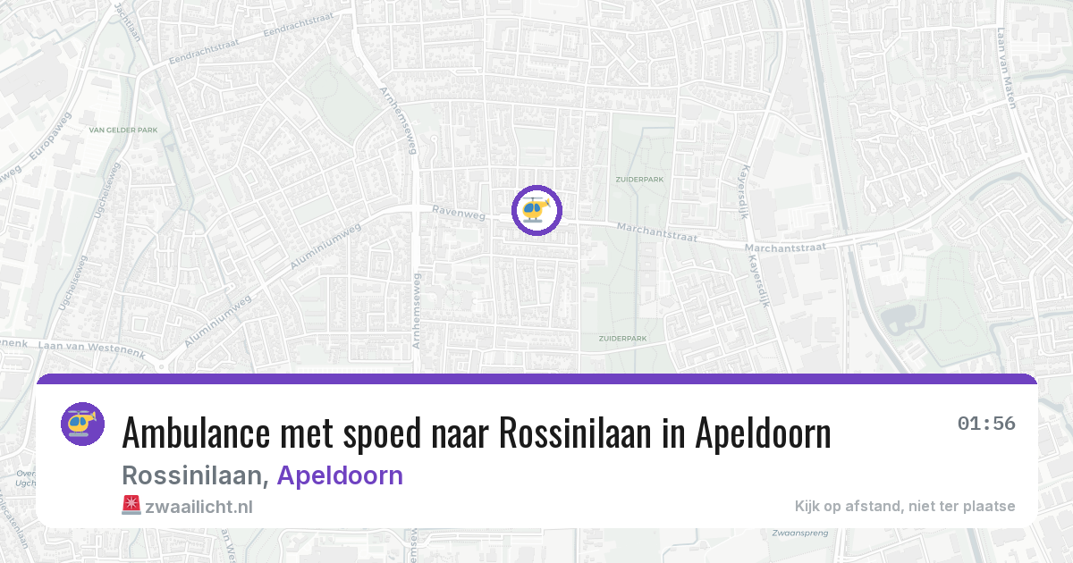Ambulance met spoed naar Rossinilaan in Apeldoorn — 15 jun 2026