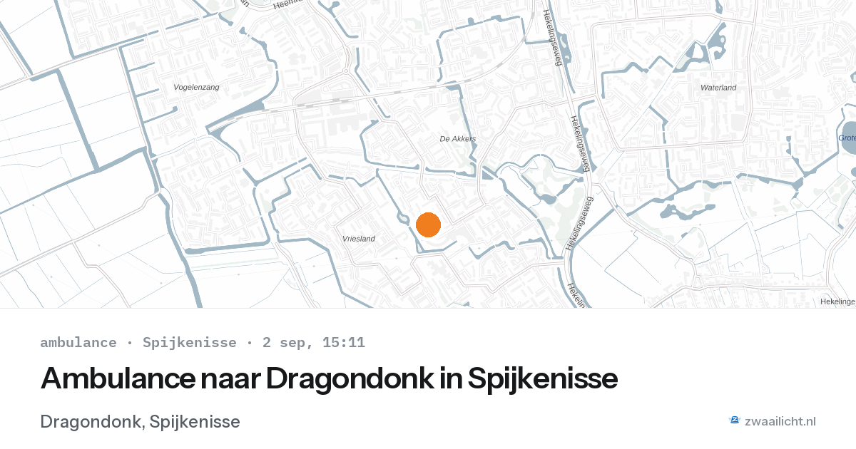Ambulance naar Dragondonk in Spijkenisse — 2 sep 2026