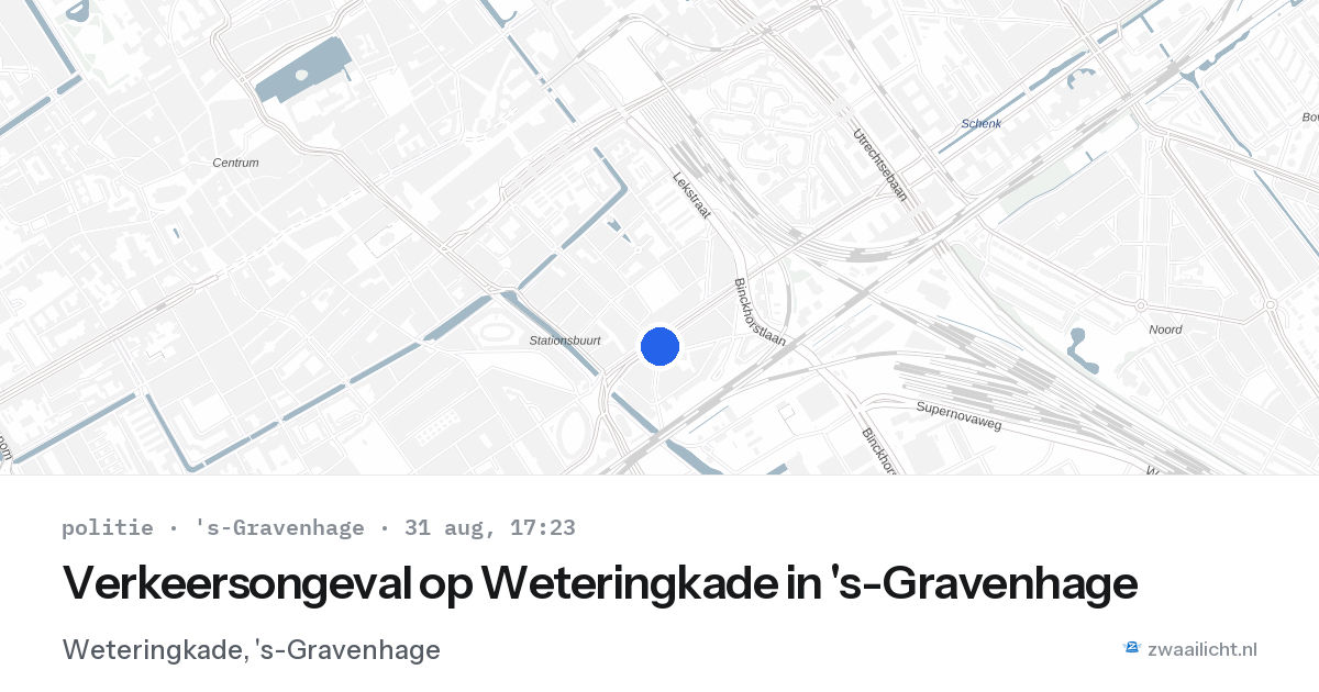 Verkeersongeval op Weteringkade in 's-Gravenhage — 31 aug 2026