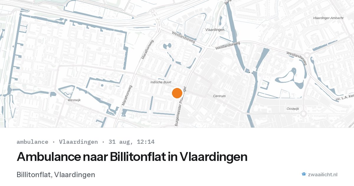 Ambulance naar Billitonflat in Vlaardingen — 31 aug 2026