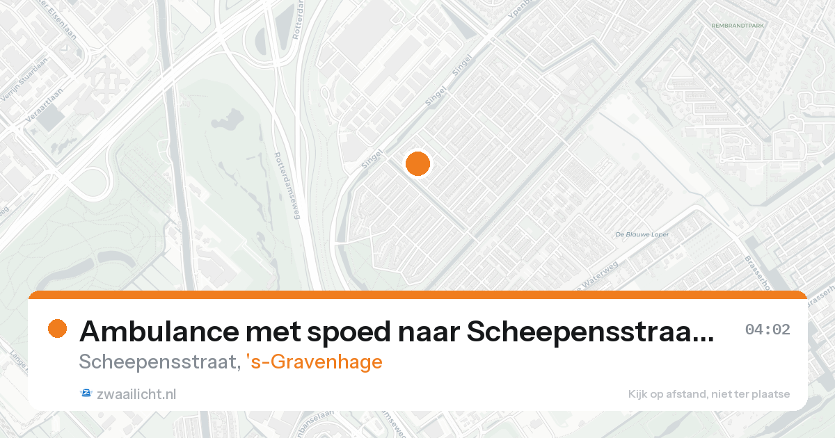 Ambulance met spoed naar Scheepensstraat in 's-Gravenhage — 22 aug 2026
