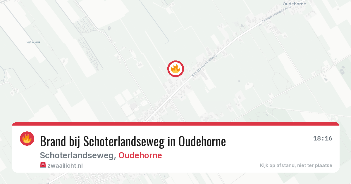 Brand bij Schoterlandseweg in Oudehorne — 8 apr 2026