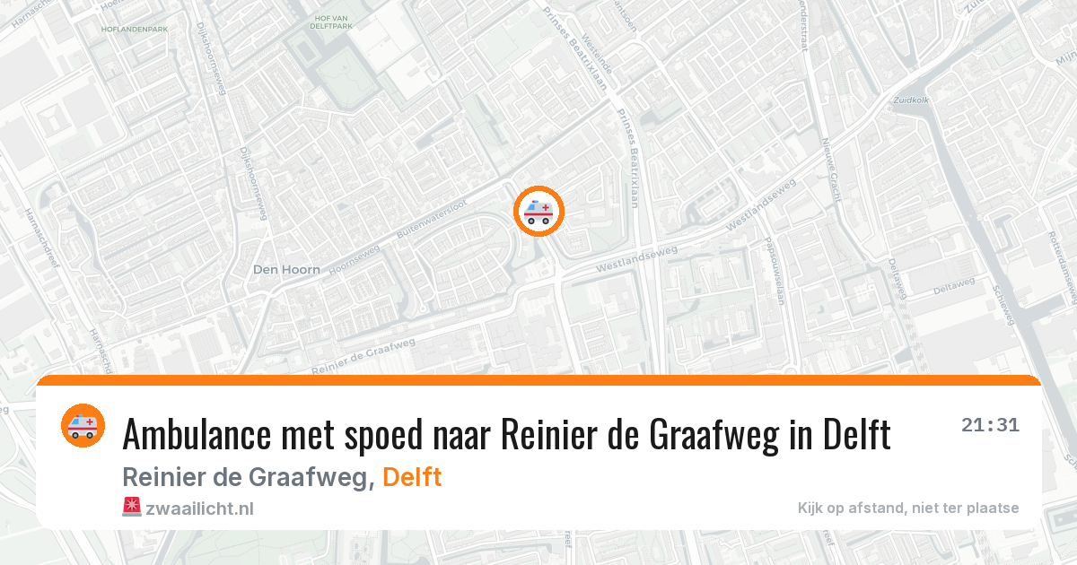 Ambulance met spoed naar Reinier de Graafweg in Delft — 1 jun 2026