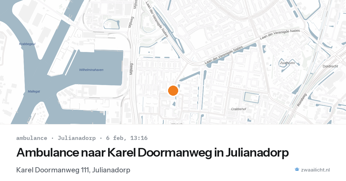 Ambulance naar Karel Doormanweg in Julianadorp — 6 feb 2026