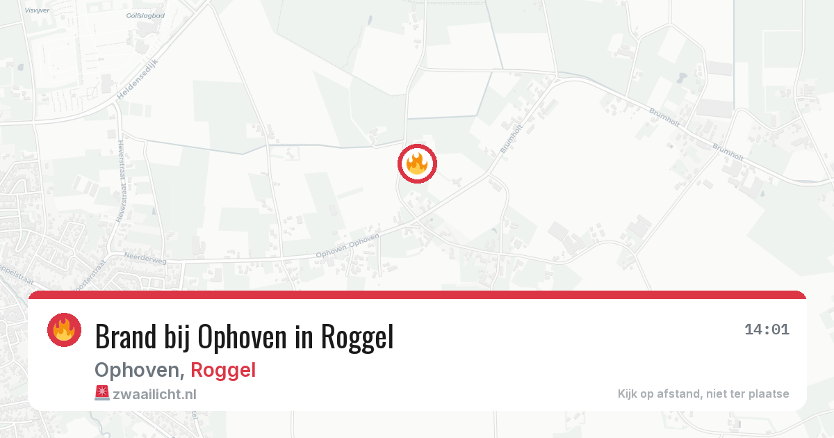 Brand bij Ophoven in Roggel — 30 jul 2026