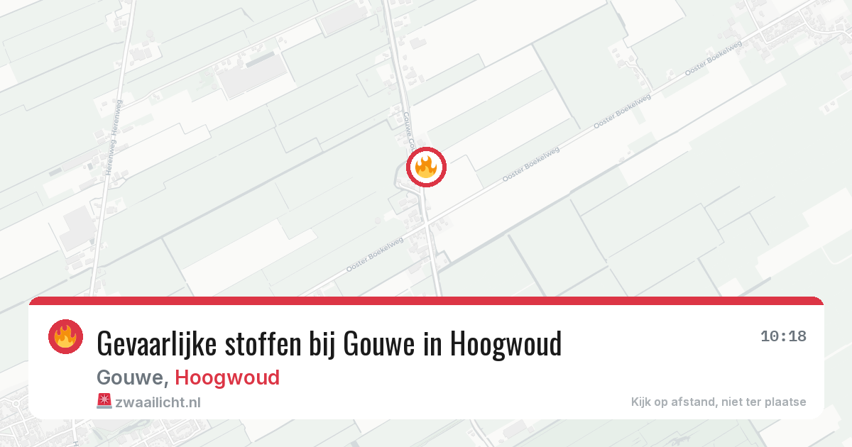 Gevaarlijke stoffen bij Gouwe in Hoogwoud — 4 jul 2026