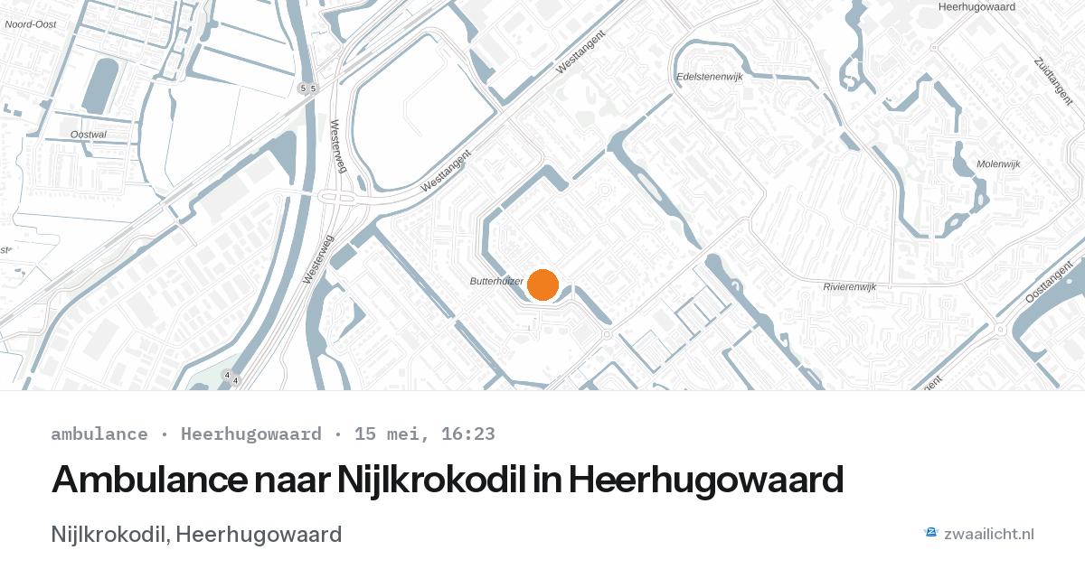 Ambulance naar Nijlkrokodil in Heerhugowaard — 15 mei 2026