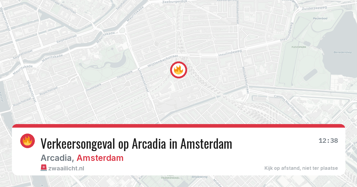 Verkeersongeval op Arcadia in Amsterdam — 19 jun 2026