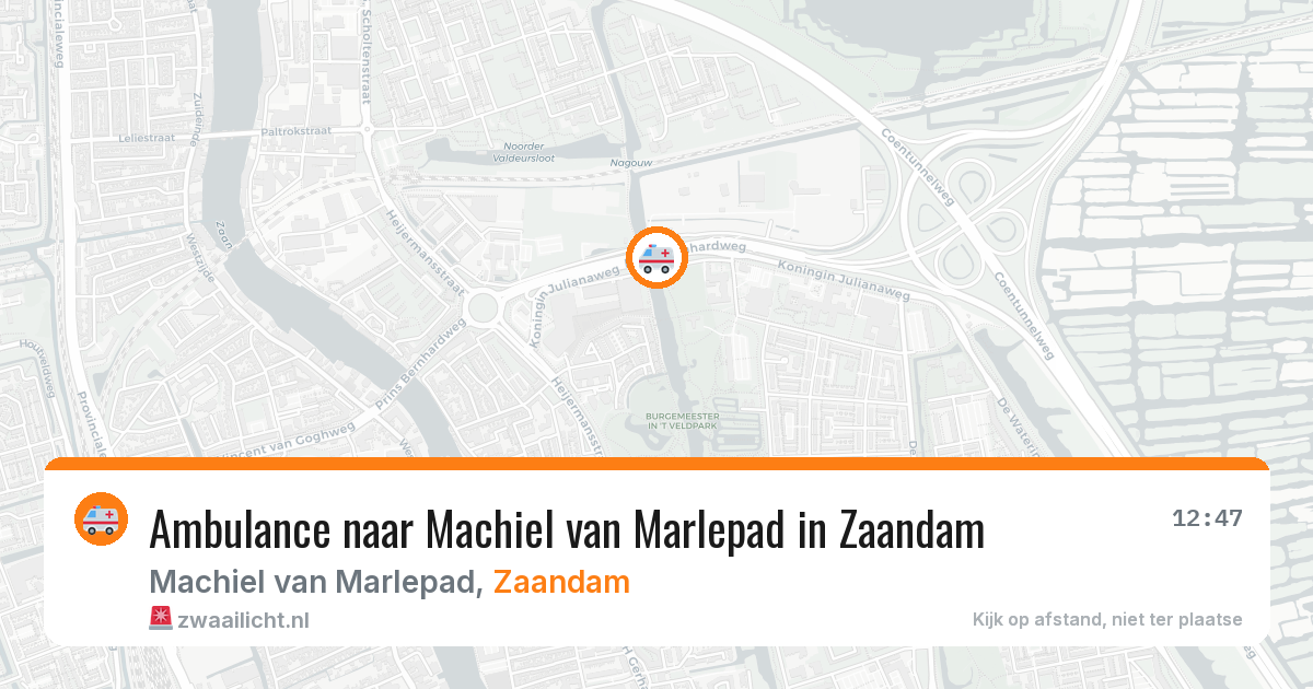 Ambulance naar Machiel van Marlepad in Zaandam — 22 jun 2026