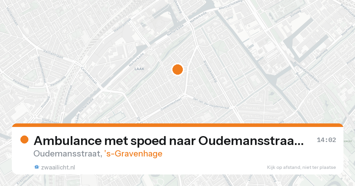 Ambulance met spoed naar Oudemansstraat in 's-Gravenhage — 19 aug 2026