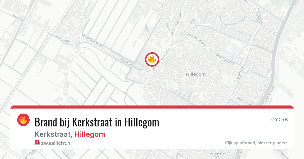 Brand bij Kerkstraat in Hillegom — 8 jul 2026