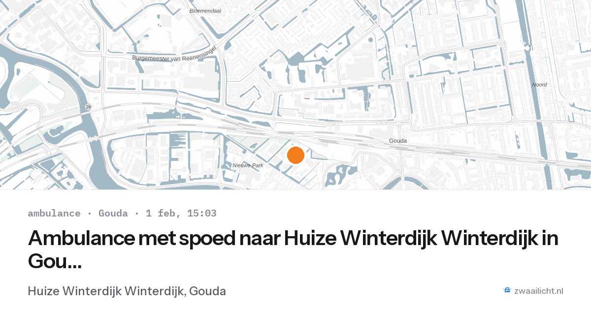 Ambulance met spoed naar Huize Winterdijk Winterdijk in Gouda — 1 feb 2026