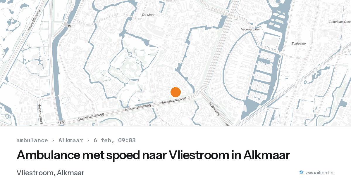 Ambulance met spoed naar Vliestroom in Alkmaar — 6 feb 2026