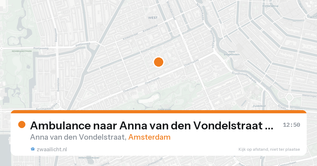 Ambulance naar Anna van den Vondelstraat in Amsterdam — 25 mei 2026