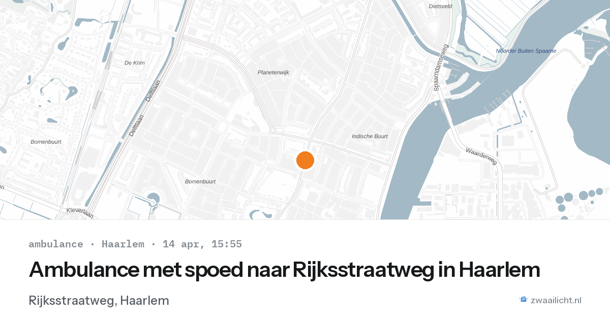Ambulance met spoed naar Rijksstraatweg in Haarlem — 14 apr 2026