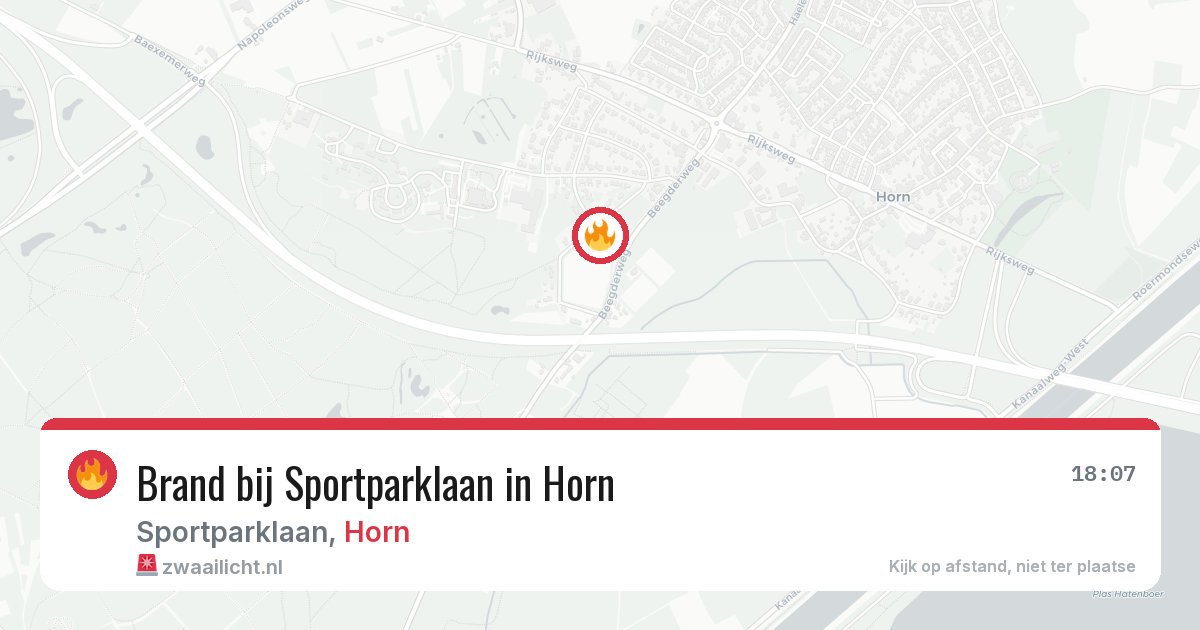 Brand bij Sportparklaan in Horn — 29 mei 2026