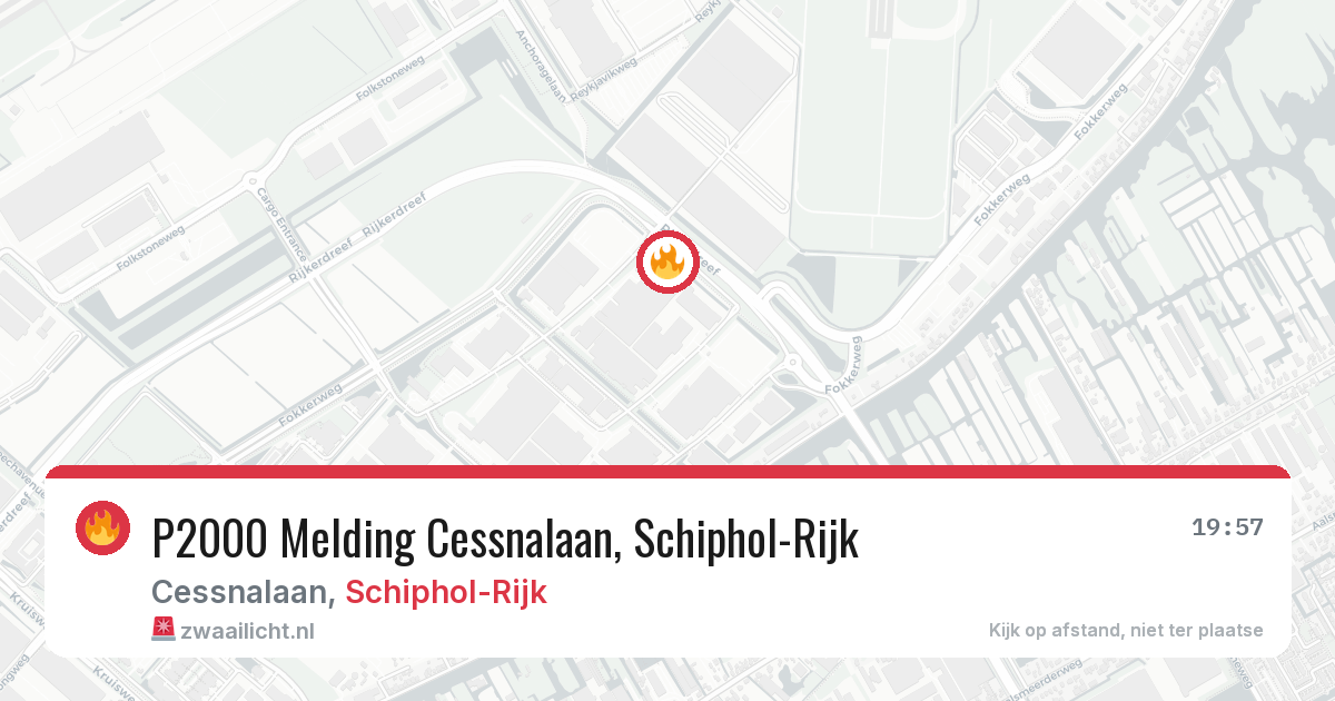 P2000 Melding Cessnalaan, Schiphol-Rijk — 24 jun 2026