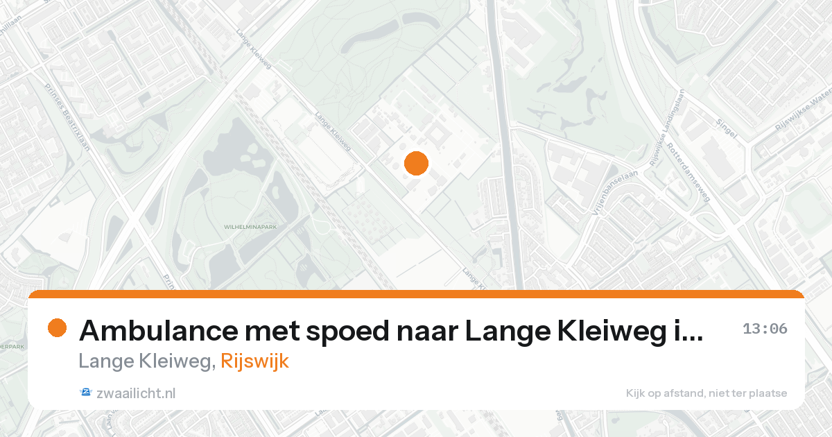Ambulance met spoed naar Lange Kleiweg in Rijswijk — 23 mei 2026