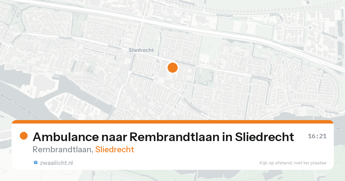 Ambulance naar Rembrandtlaan in Sliedrecht — 17 aug 2026