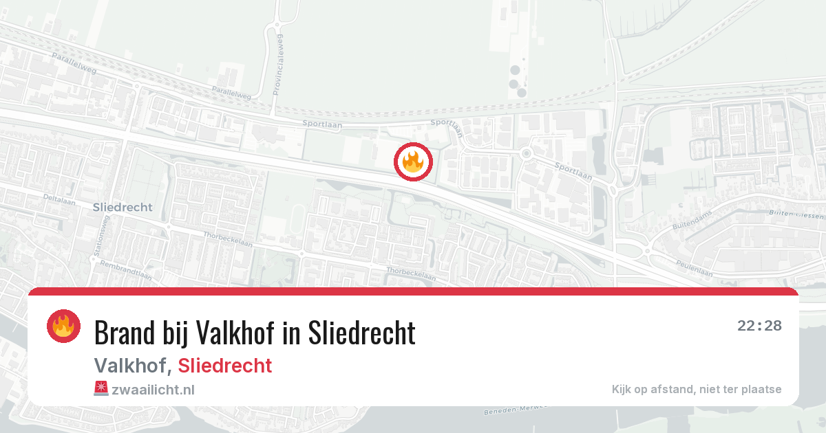 Brand bij Valkhof in Sliedrecht — 15 feb 2026