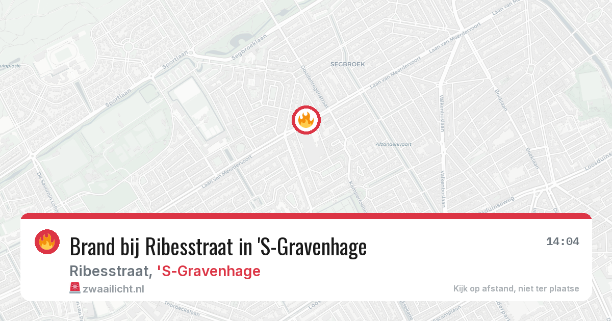 Brand bij Ribesstraat in 'S-Gravenhage — 12 aug 2026