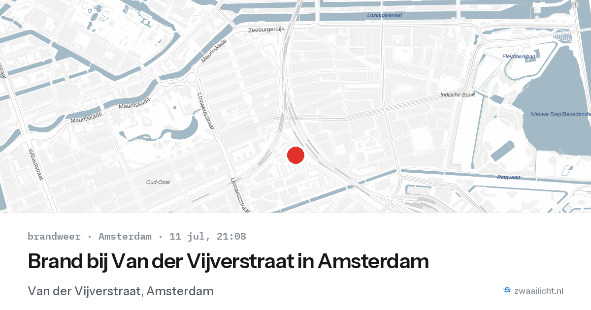 Brand bij Van der Vijverstraat in Amsterdam — 11 jul 2026