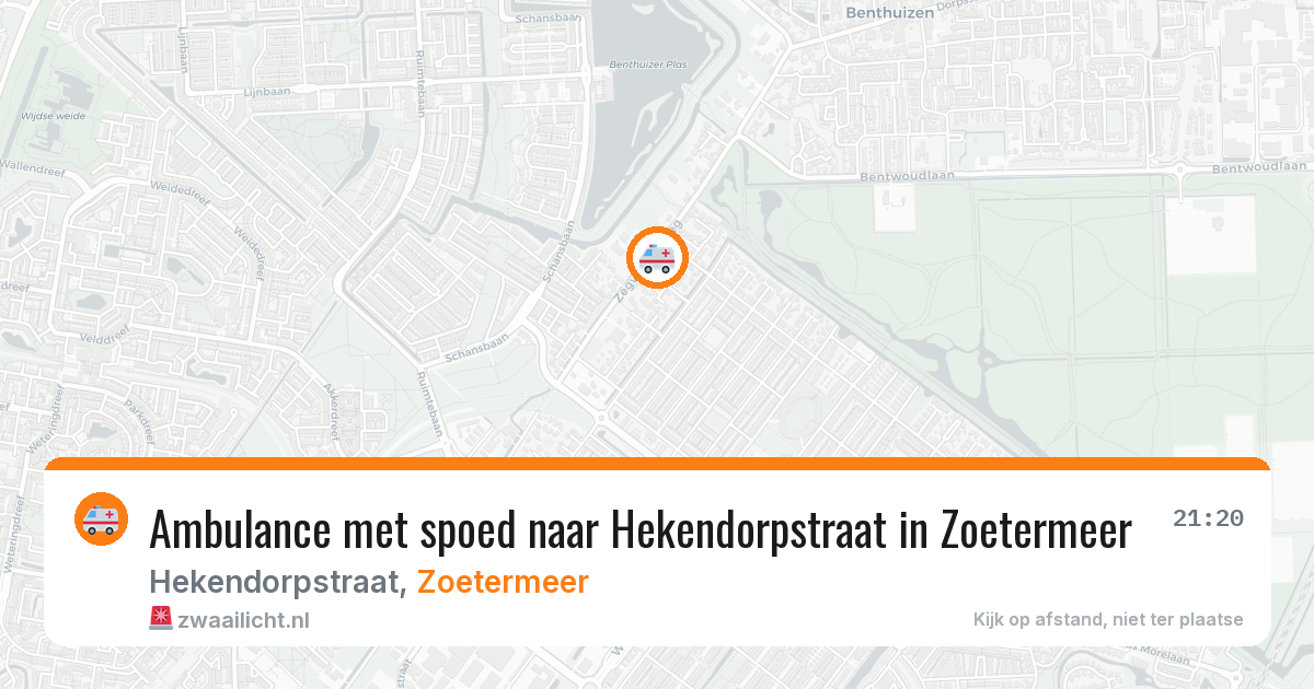 Ambulance met spoed naar Hekendorpstraat in Zoetermeer — 2 mei 2026