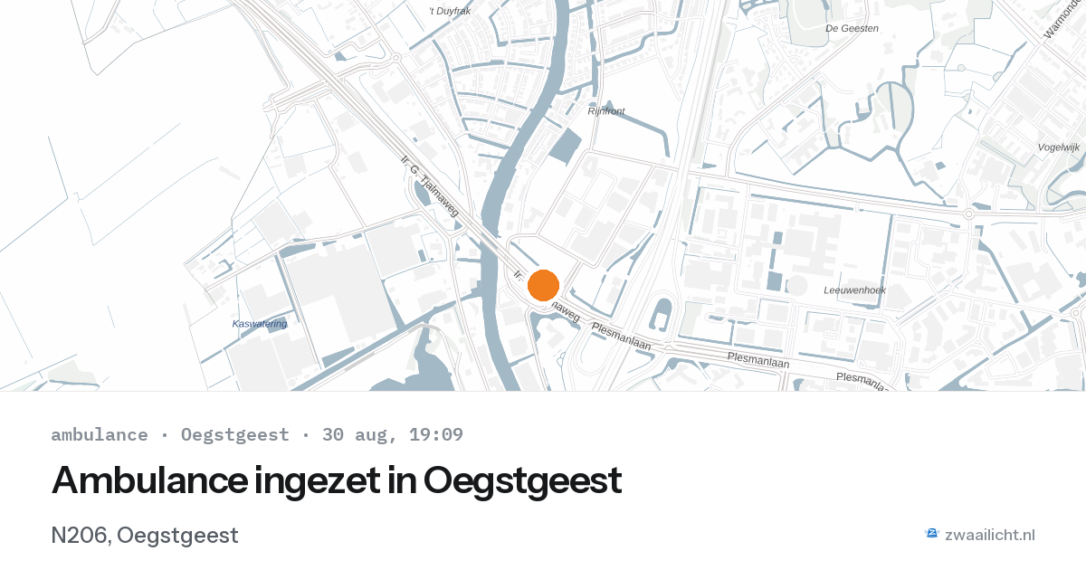 Ambulance ingezet in Oegstgeest — 30 aug 2026