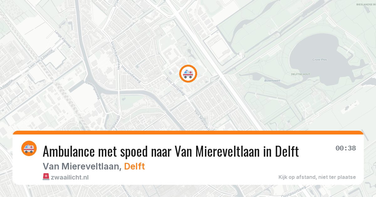 Ambulance met spoed naar Van Miereveltlaan in Delft — 1 aug 2026