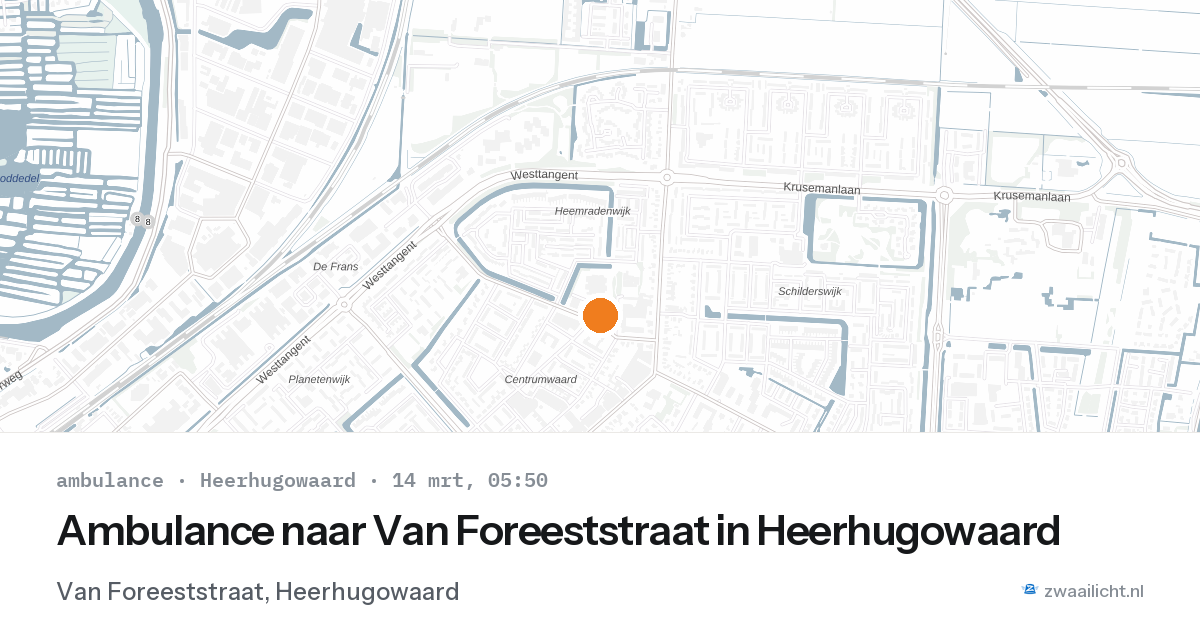 Ambulance naar Van Foreeststraat in Heerhugowaard — 14 mrt 2026