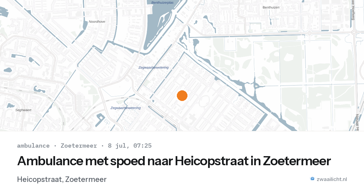 Ambulance met spoed naar Heicopstraat in Zoetermeer — 8 jul 2026