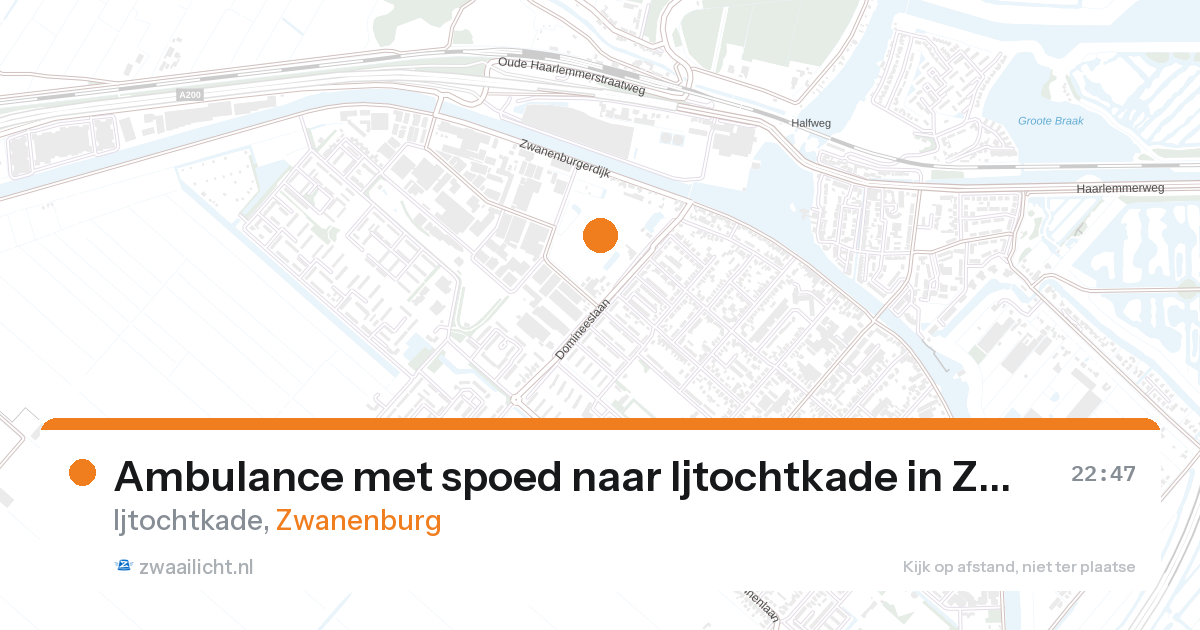 Ambulance met spoed naar Ijtochtkade in Zwanenburg — 27 aug 2026