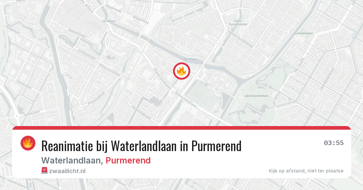 Reanimatie bij Waterlandlaan in Purmerend — 21 apr 2026