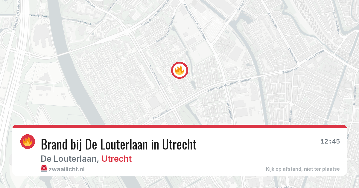 Brand bij De Louterlaan in Utrecht — 14 mrt 2026