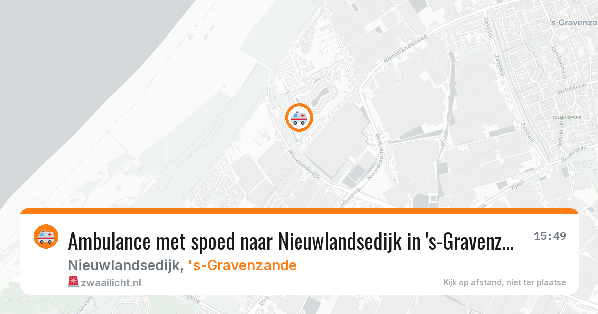 Ambulance met spoed naar Nieuwlandsedijk in 's-Gravenzande — 14 aug 2026