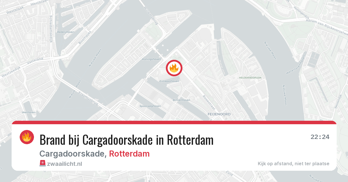 Brand bij Cargadoorskade in Rotterdam — 13 aug 2026