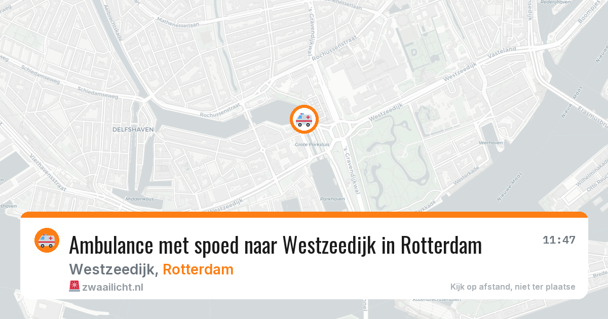 Ambulance met spoed naar Westzeedijk in Rotterdam — 11 aug 2026