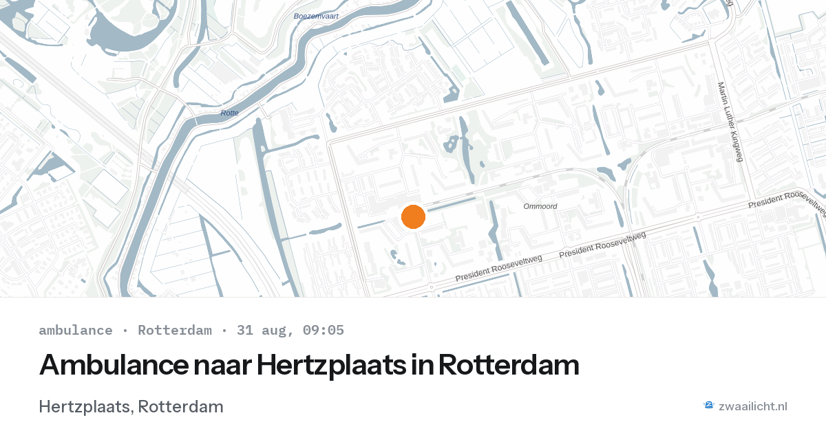Ambulance naar Hertzplaats in Rotterdam — 31 aug 2026
