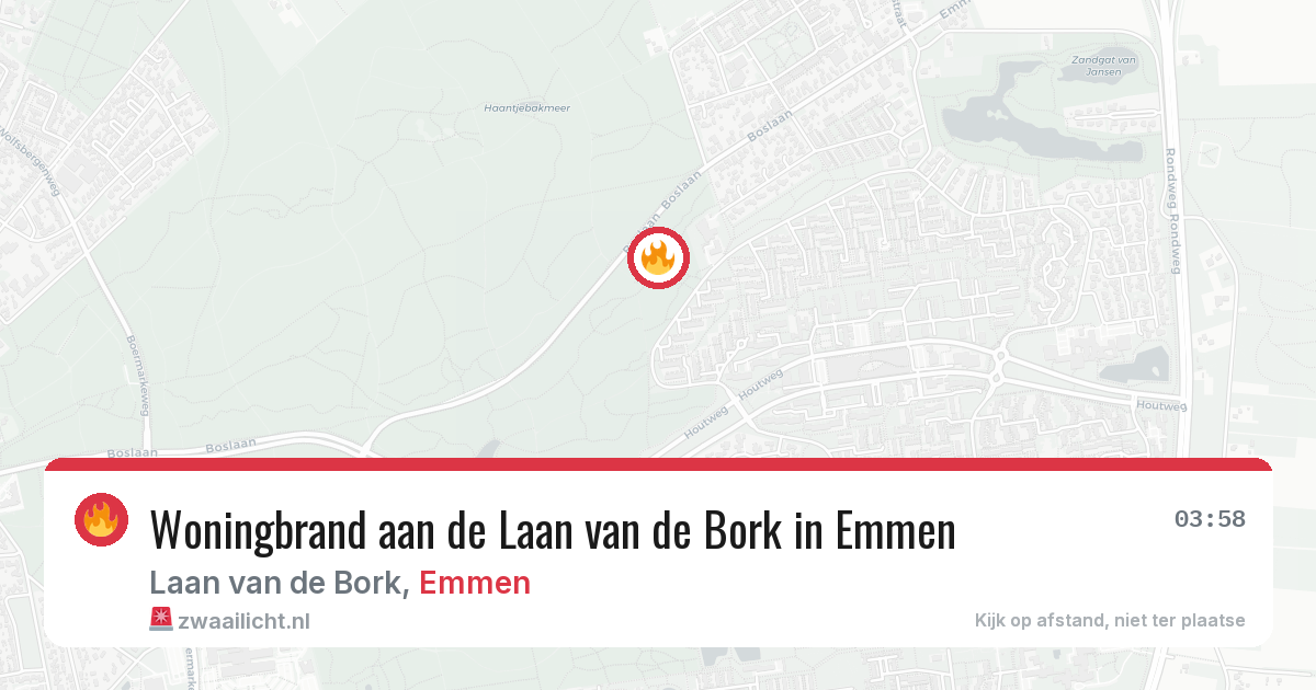 Woningbrand aan de Laan van de Bork in Emmen — 5 apr 2026
